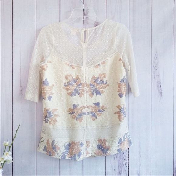Anthropologie Meadow Rue Anja Lace Top Blouse L - Picture 5 of 7